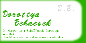 dorottya behacsek business card